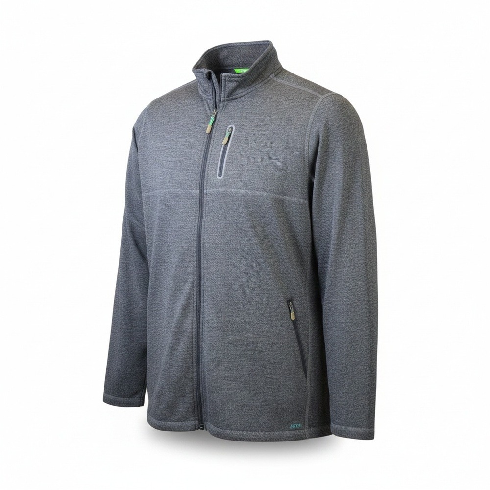 Tommy Bahama IslandZone Mens Full Zip Fleece Jacket Gray Heathered Large - Picture 3 of 7